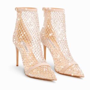 Cape Robbin Florence Rhinestone Mesh Heels Nude Stiletto Size 7M
